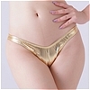 チェリーラブ ストレッチメタリック生地ハイレグハーフバックショーツ ゴールド