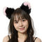 エロコス もふもふ耳カチューシャ (黒×ピンク)