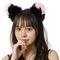 エロコス もふもふ耳カチューシャ (黒×ピンク)