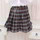 チェック柄プリーツスカート単品 ブラウン M